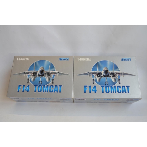 1268 - Two 1/48 scale diecast Grumman F-14A Tomcat models from The Armour Collection to include VF-111 Sund... 