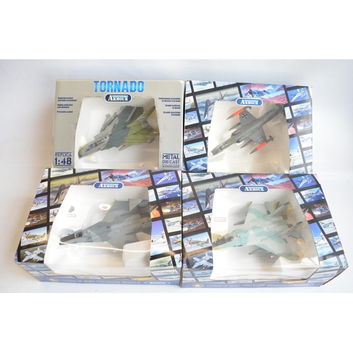 1270 - Four boxed 1/48 scale diecast fast jet models from The Armour Collection to include a German Navy F-... 