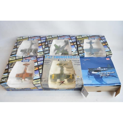 1271 - Seven 1/48 scale diecast WWII fighter aircraft models from Hobbymaster and The Armour Collection, al... 