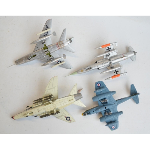 1274 - Nine unboxed diecast jet aircraft models in 1/48 and 1/72 scales, various manufacturers to include T... 