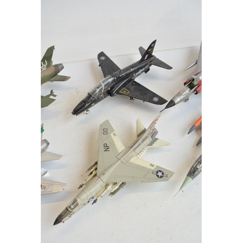 1274 - Nine unboxed diecast jet aircraft models in 1/48 and 1/72 scales, various manufacturers to include T... 