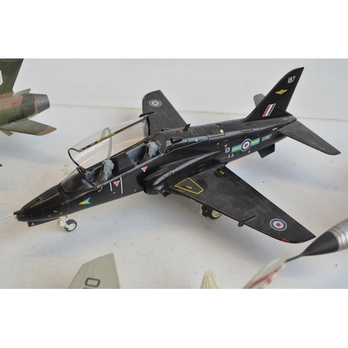 1274 - Nine unboxed diecast jet aircraft models in 1/48 and 1/72 scales, various manufacturers to include T... 