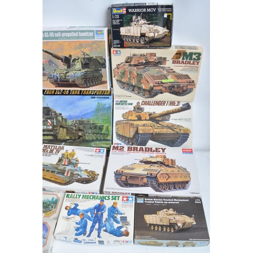 1280 - Collection of mostly armour plastic model kits, various scales and manufacturers to include 1/35 Tam... 