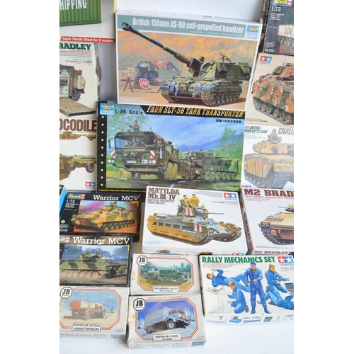 1280 - Collection of mostly armour plastic model kits, various scales and manufacturers to include 1/35 Tam... 