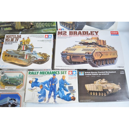 1280 - Collection of mostly armour plastic model kits, various scales and manufacturers to include 1/35 Tam... 