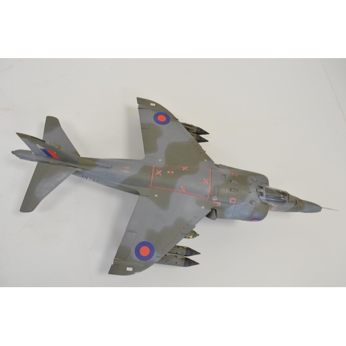 1289 - Built Airfix 1/24 scale Harrier GR3, sprayed finish, some loose/bagged parts, A/F