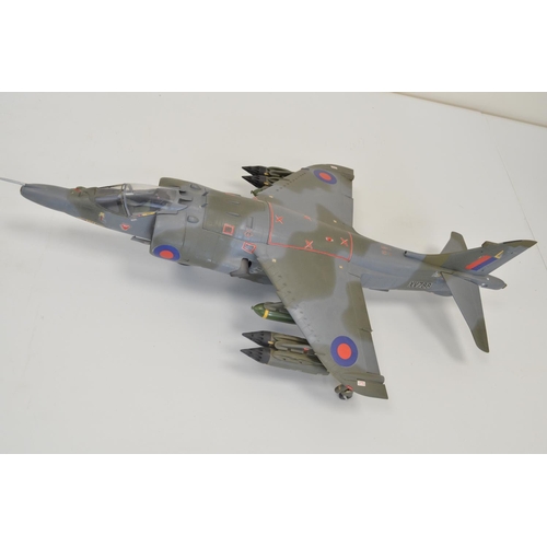 1289 - Built Airfix 1/24 scale Harrier GR3, sprayed finish, some loose/bagged parts, A/F