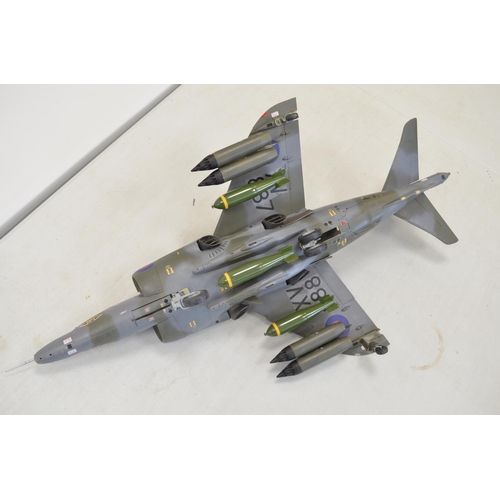 1289 - Built Airfix 1/24 scale Harrier GR3, sprayed finish, some loose/bagged parts, A/F