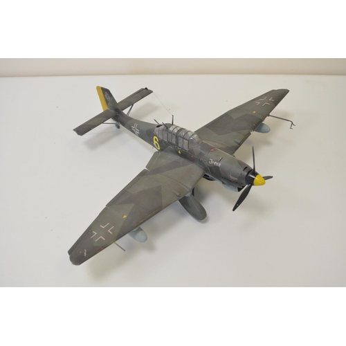 1292 - Three well presented built 1/32 scale plastic aircraft models to include car door Hawker Typhoon, Bf... 