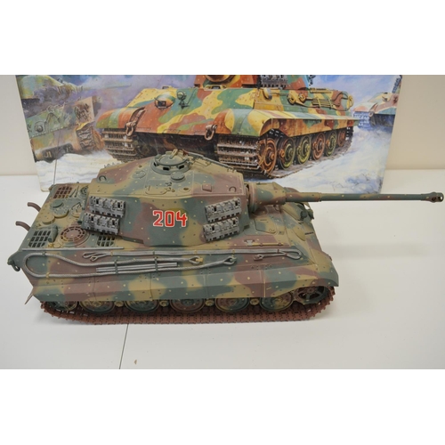 1293 - Tamiya 1/16 scale King Tiger with fitted DMD control and multi function units, with instructions, sp... 