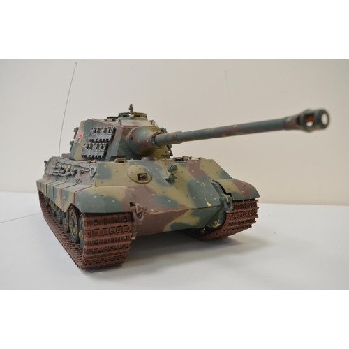 1293 - Tamiya 1/16 scale King Tiger with fitted DMD control and multi function units, with instructions, sp... 