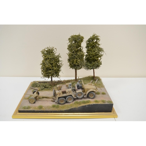 1295 - A pair of very well made and highly detailed 1/35 scale plastic model WWII dioramas, both German Arm... 