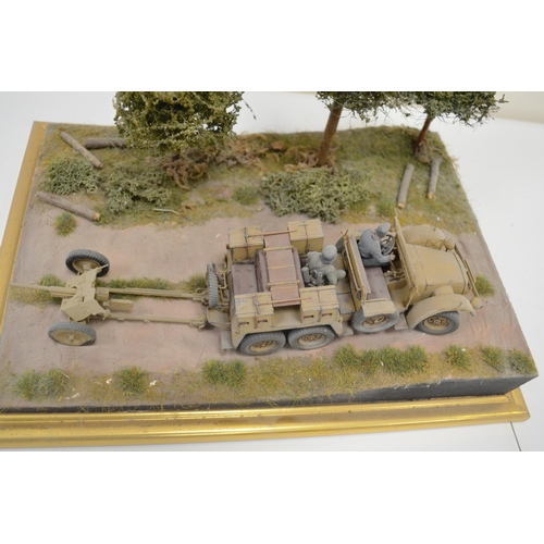 1295 - A pair of very well made and highly detailed 1/35 scale plastic model WWII dioramas, both German Arm... 