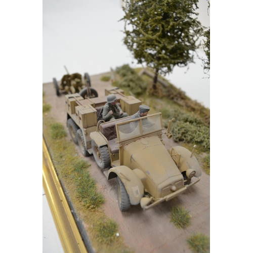 1295 - A pair of very well made and highly detailed 1/35 scale plastic model WWII dioramas, both German Arm... 