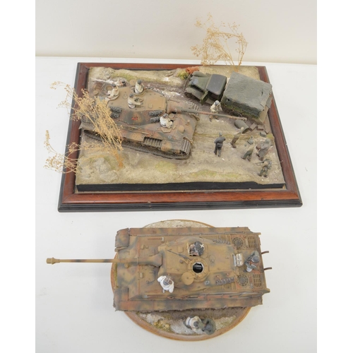 1301 - A pair of highly detailed and very well constructed 1/35 scale plastic model WWII dioramas depicting... 