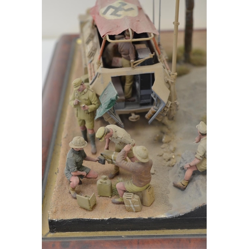 1304 - Three highly detailed and very well constructed 1/35 scale plastic model WWII dioramas depicting Ger... 