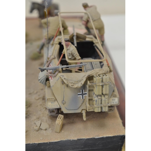 1304 - Three highly detailed and very well constructed 1/35 scale plastic model WWII dioramas depicting Ger... 