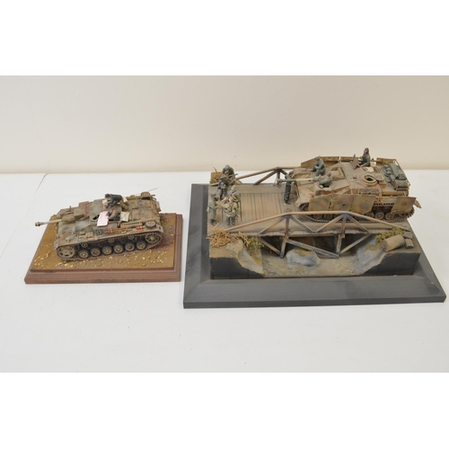 1307 - A pair of highly detailed and very well constructed 1/35 scale plastic model WWII dioramas depicting... 