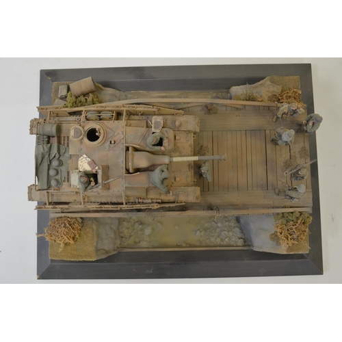 1307 - A pair of highly detailed and very well constructed 1/35 scale plastic model WWII dioramas depicting... 