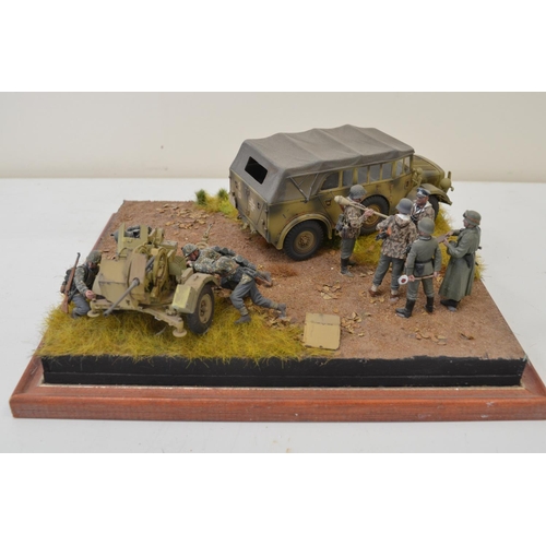 1308 - Three highly detailed and very well constructed 1/35 scale plastic model German WWII dioramas includ... 