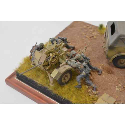 1308 - Three highly detailed and very well constructed 1/35 scale plastic model German WWII dioramas includ... 