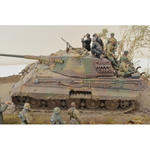 1310 - Highly detailed and very well constructed 1/35 scale plastic model WWII diorama depicting German Arm... 