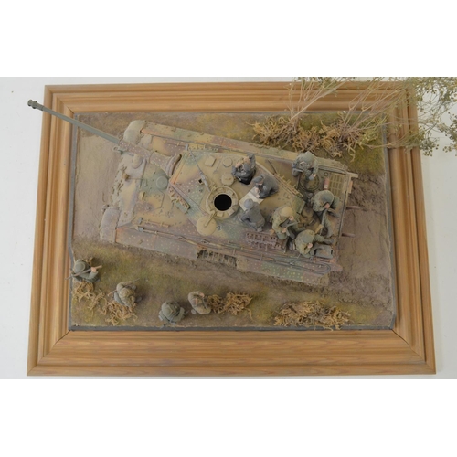 1310 - Highly detailed and very well constructed 1/35 scale plastic model WWII diorama depicting German Arm... 