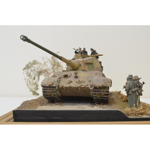 1310 - Highly detailed and very well constructed 1/35 scale plastic model WWII diorama depicting German Arm... 