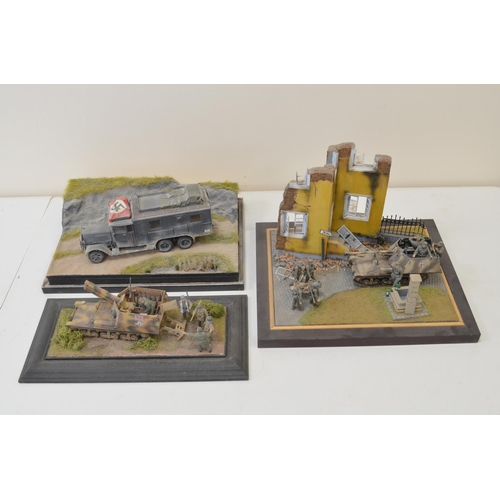 1311 - Three highly detailed and very well constructed 1/35 scale plastic model WWII German Army dioramas i... 