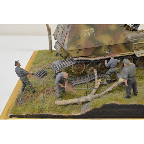 1312 - Two highly detailed and very well constructed 1/35 scale plastic model WWII dioramas depicting Germa... 