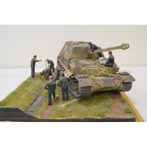 1312 - Two highly detailed and very well constructed 1/35 scale plastic model WWII dioramas depicting Germa... 