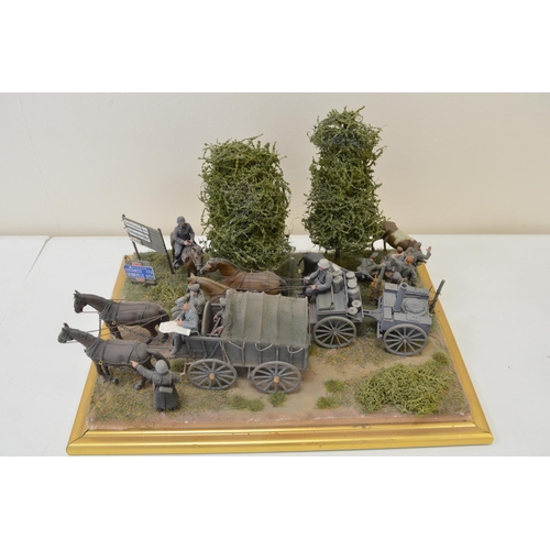 1313 - Three highly detailed and very well constructed 1/35 scale plastic model WWII German Army dioramas i... 