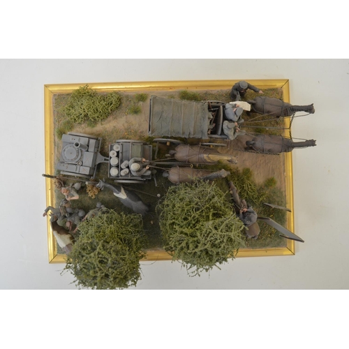 1313 - Three highly detailed and very well constructed 1/35 scale plastic model WWII German Army dioramas i... 