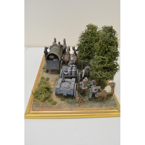 1313 - Three highly detailed and very well constructed 1/35 scale plastic model WWII German Army dioramas i... 