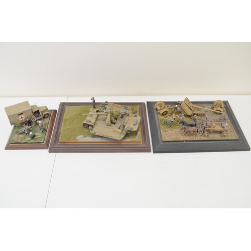 1314 - Three highly detailed and very well constructed 1/35 scale plastic model WWII German Army dioramas, ... 