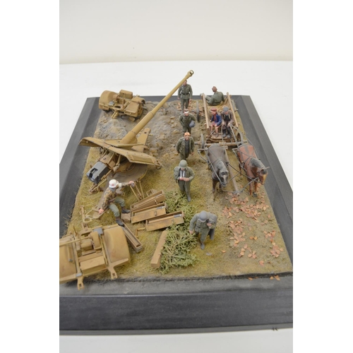 1314 - Three highly detailed and very well constructed 1/35 scale plastic model WWII German Army dioramas, ... 