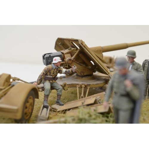 1314 - Three highly detailed and very well constructed 1/35 scale plastic model WWII German Army dioramas, ... 