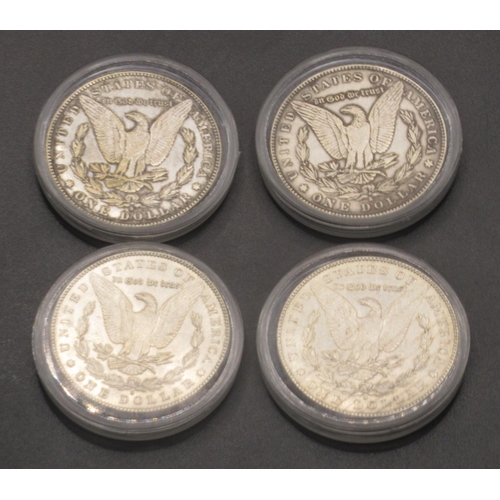 674 - San Francisco Mint - 1894 Silver $1, 1882 Silver $1, 1885 Silver $1 and a 1897 Silver $1 (4) (coins ... 