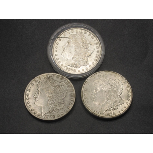 670 - Carson City Mint -  1878 Silver dollar, 1898 silver dollar and a encapsulated 1879 silver dollar (3)... 