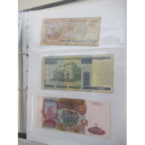 817 - Folder cont. a mixed collection of c20th Russian, Romanian, Indonesian and other banknotes (167)