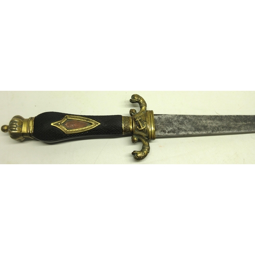 220 - French Napoleonic era naval officers dirk, 12 1/4