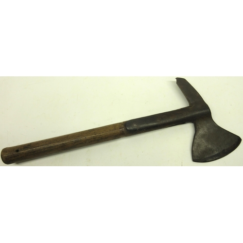 237 - British naval boarding type axe, steel head stamped with broad arrow mark 'N' 'Richard Thomas Birmin... 