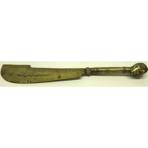 240 - Heavy all brass African decorative sword, 13