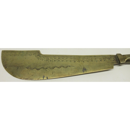 240 - Heavy all brass African decorative sword, 13