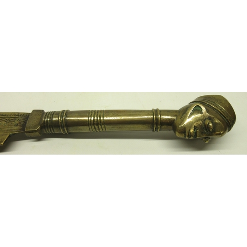 240 - Heavy all brass African decorative sword, 13