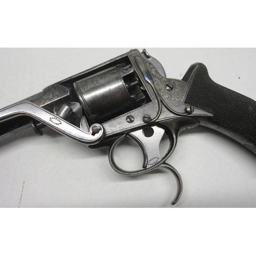 112 - Cased Samuel Nock .376 percussion Tranter double trigger revolver, 4 inch octagonal barrel with engr... 