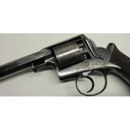 113 - Cased Deane Adams 54 bore percussion revolver, 6 1/4