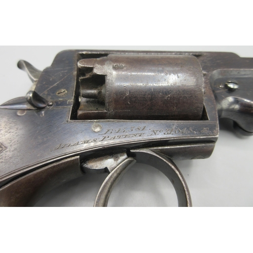 114 - Cased Beaumont Adams double action 54 Bore percussion revolver serial number B15381. Adams Patent No... 