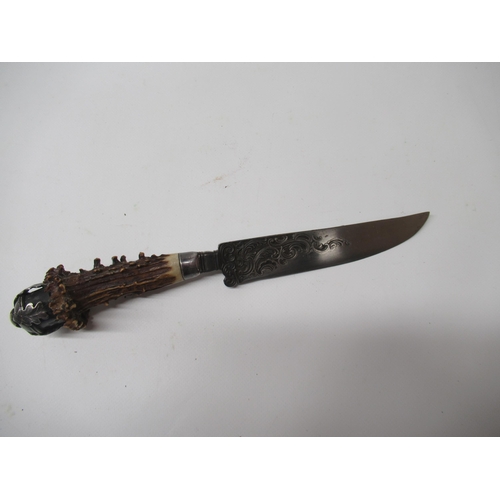 194 - 19th century hunting skinning type knife, possibly German, 5