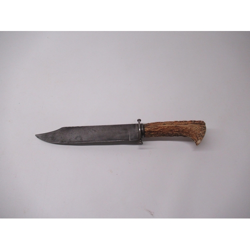 195 - Large 19th/20th century American Bowie knife, 9.5